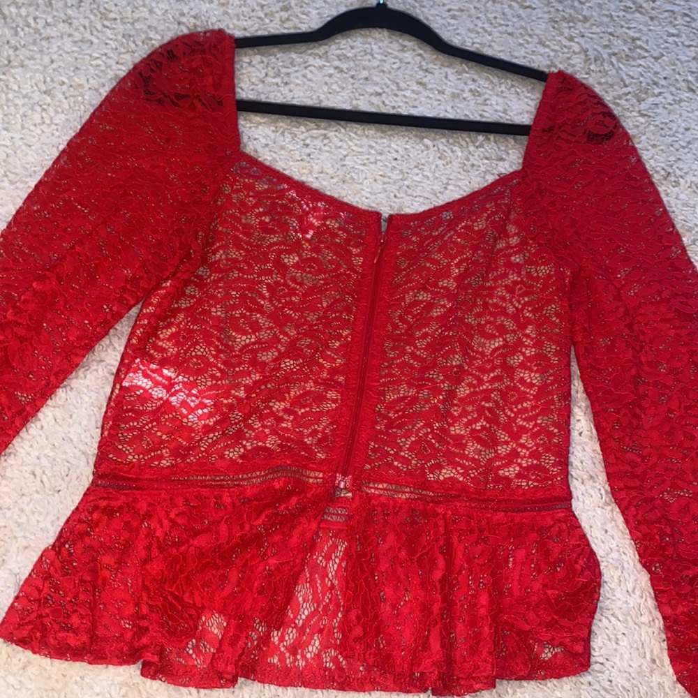 Red lace top - Picture 9 of 12